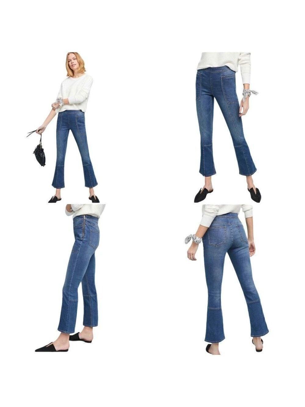 Pilcro Anthropologie Womens Size 26 Utility High Rise Crop Bootcut Denim Jeans